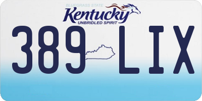 KY license plate 389LIX