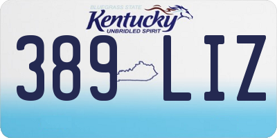 KY license plate 389LIZ