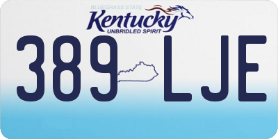 KY license plate 389LJE