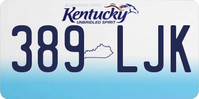 KY license plate 389LJK