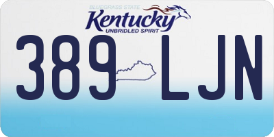 KY license plate 389LJN