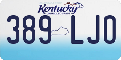 KY license plate 389LJO