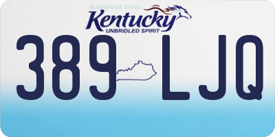 KY license plate 389LJQ