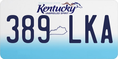 KY license plate 389LKA