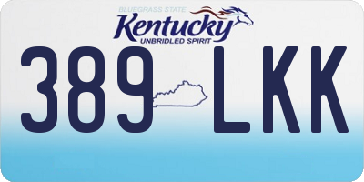 KY license plate 389LKK