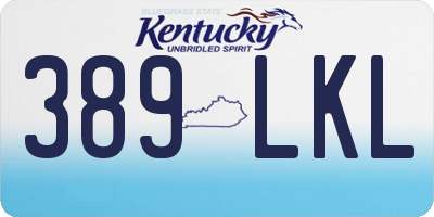 KY license plate 389LKL