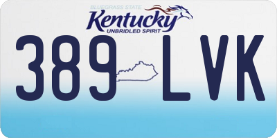 KY license plate 389LVK