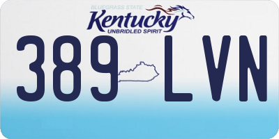 KY license plate 389LVN