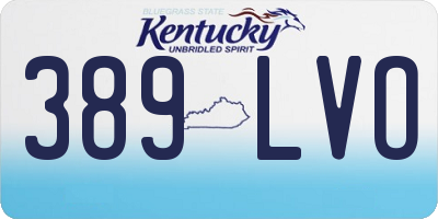 KY license plate 389LVO