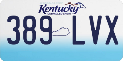 KY license plate 389LVX