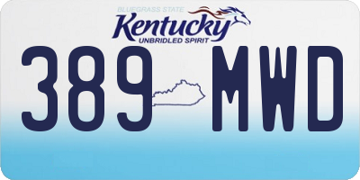 KY license plate 389MWD
