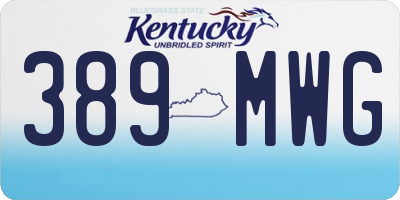 KY license plate 389MWG