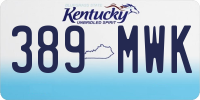 KY license plate 389MWK