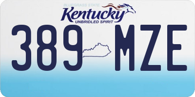 KY license plate 389MZE