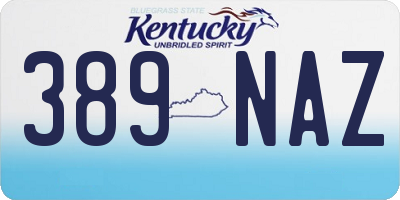 KY license plate 389NAZ