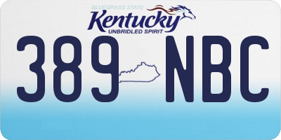 KY license plate 389NBC