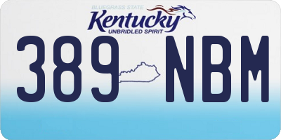KY license plate 389NBM