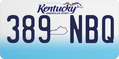 KY license plate 389NBQ