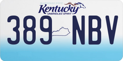 KY license plate 389NBV