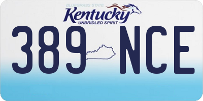KY license plate 389NCE