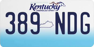 KY license plate 389NDG