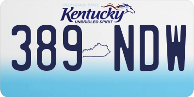 KY license plate 389NDW