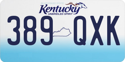 KY license plate 389QXK