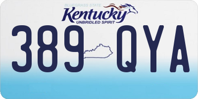 KY license plate 389QYA