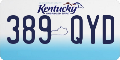 KY license plate 389QYD