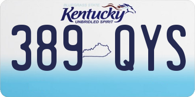 KY license plate 389QYS