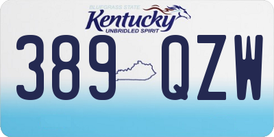 KY license plate 389QZW