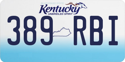 KY license plate 389RBI