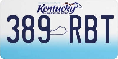 KY license plate 389RBT