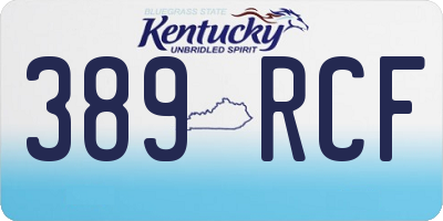 KY license plate 389RCF