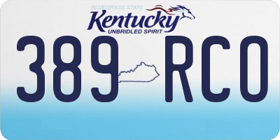 KY license plate 389RCO