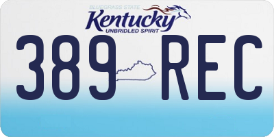 KY license plate 389REC