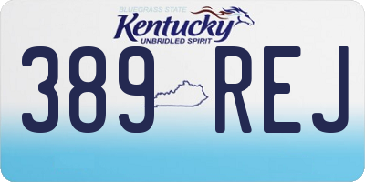 KY license plate 389REJ