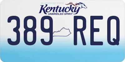KY license plate 389REQ