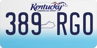 KY license plate 389RGO
