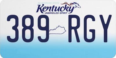 KY license plate 389RGY