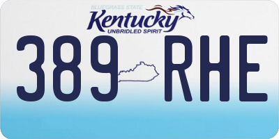 KY license plate 389RHE