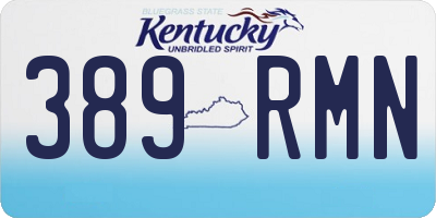 KY license plate 389RMN