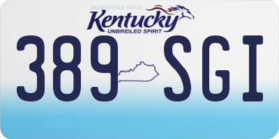 KY license plate 389SGI