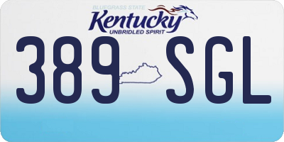 KY license plate 389SGL
