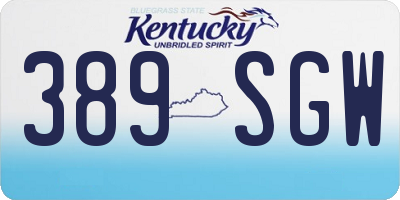 KY license plate 389SGW