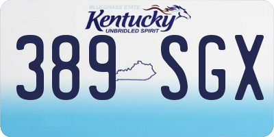 KY license plate 389SGX