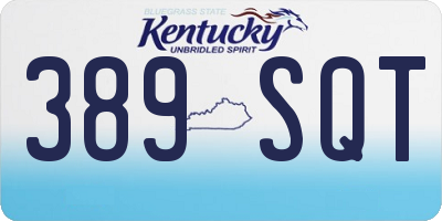 KY license plate 389SQT