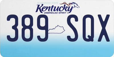 KY license plate 389SQX