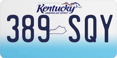 KY license plate 389SQY