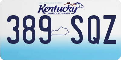 KY license plate 389SQZ